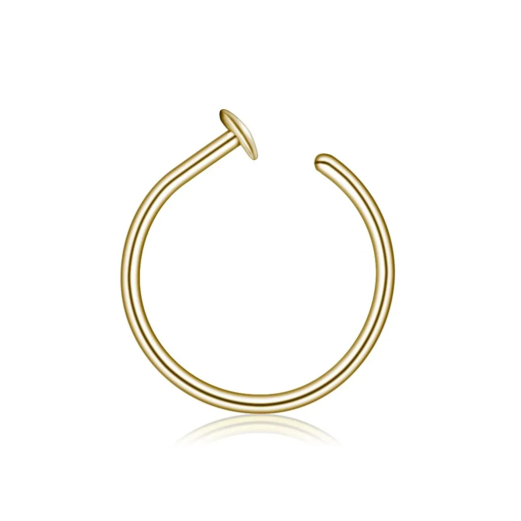 14k Gold Filled 20G Nose Ring Hoop, Tiny Small Thin Nose Piercing Hoop Ring, 6-7mm