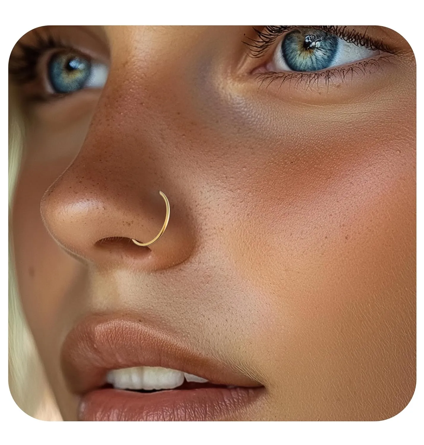 14k Gold Filled Nose Ring Hoop 20 Gauge 7mm Hoops Piercing Jewelry Tiny Rings For Women Men