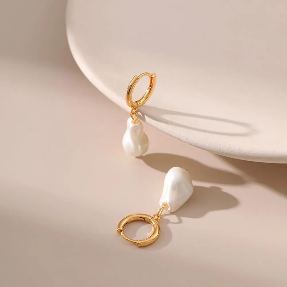 14k Gold/Silver Plated Pearl Drop Dangle Earrings for Women Long Chain Tassel Earrings Statement for Bridal Wedding