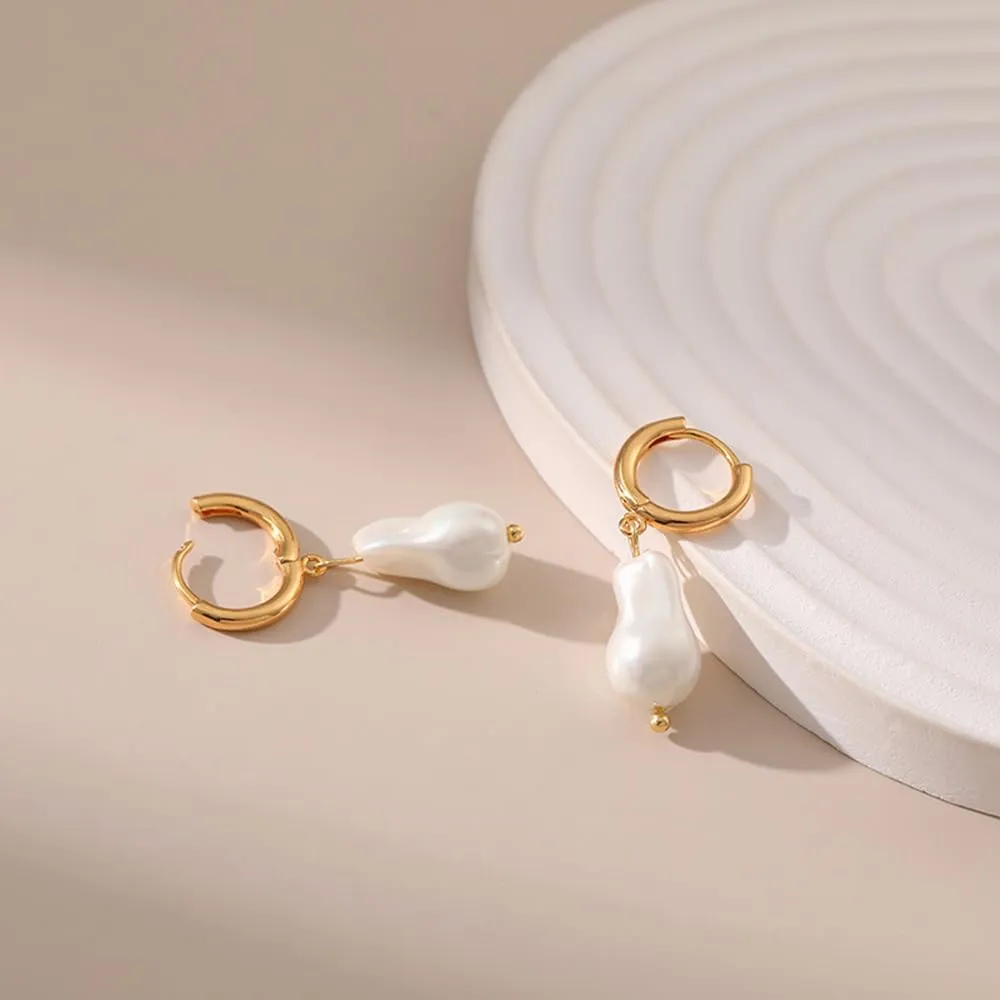 14k Gold/Silver Plated Pearl Drop Dangle Earrings for Women Long Chain Tassel Earrings Statement for Bridal Wedding