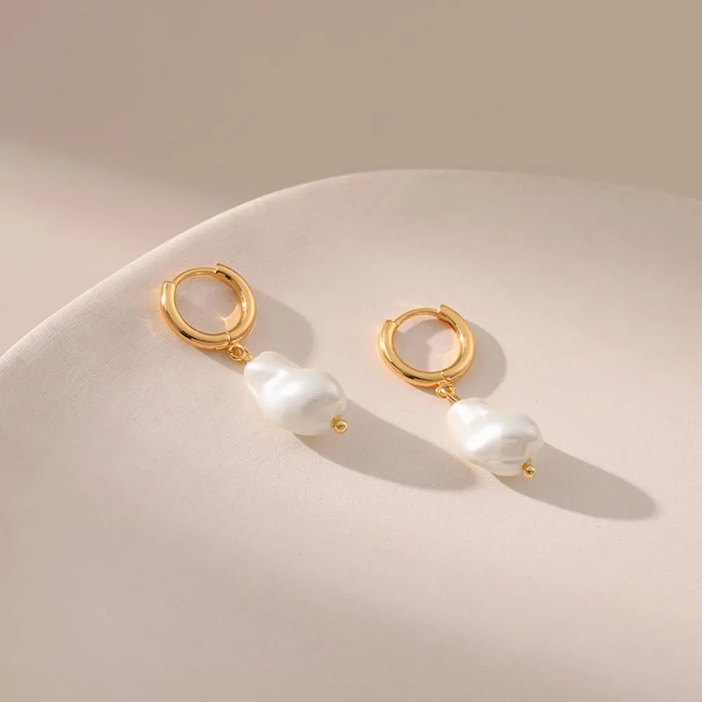 14k Gold/Silver Plated Pearl Drop Dangle Earrings for Women Long Chain Tassel Earrings Statement for Bridal Wedding