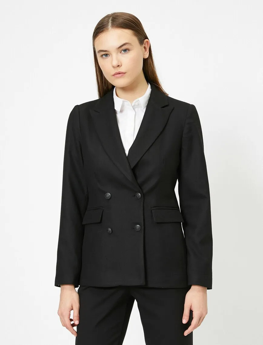 16501 Black Double-Breasted Jacket