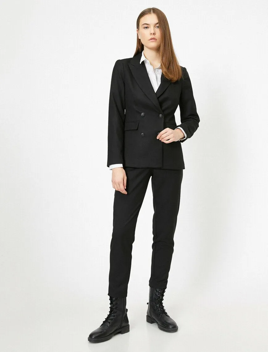 16501 Black Double-Breasted Jacket