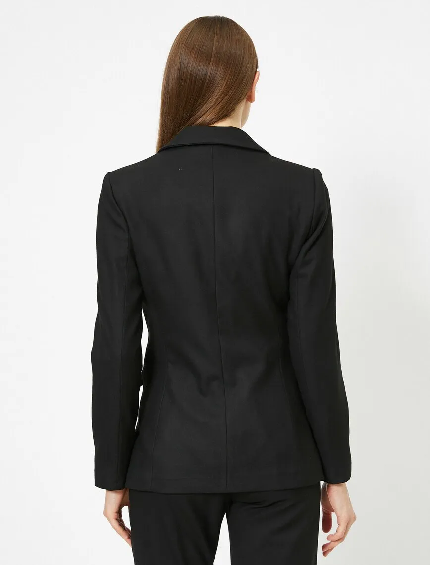 16501 Black Double-Breasted Jacket