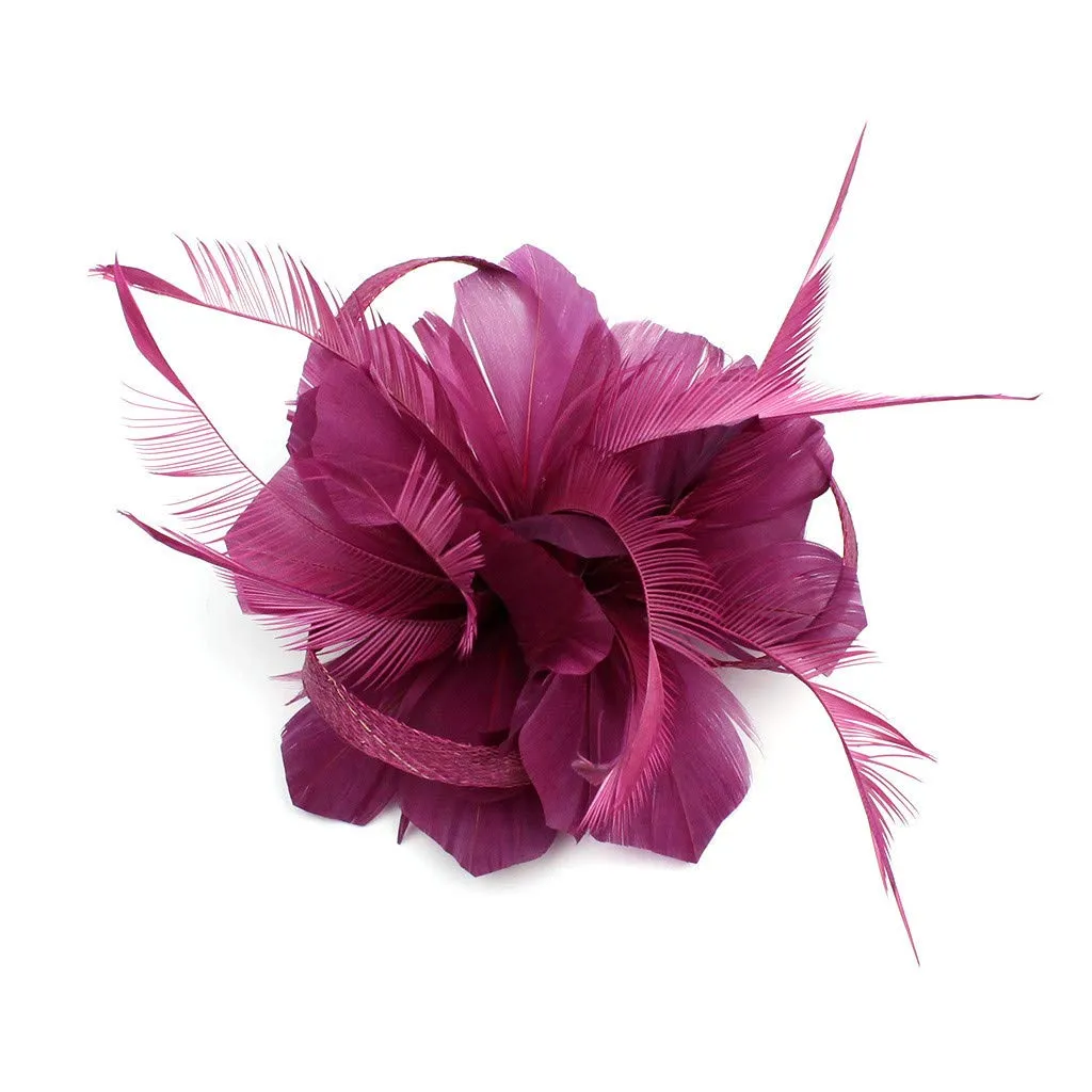 1920s Headpiece Flapper Headband Fancy Mini Hair Clips Headband Clip Church Mesh Feathers on a Headband