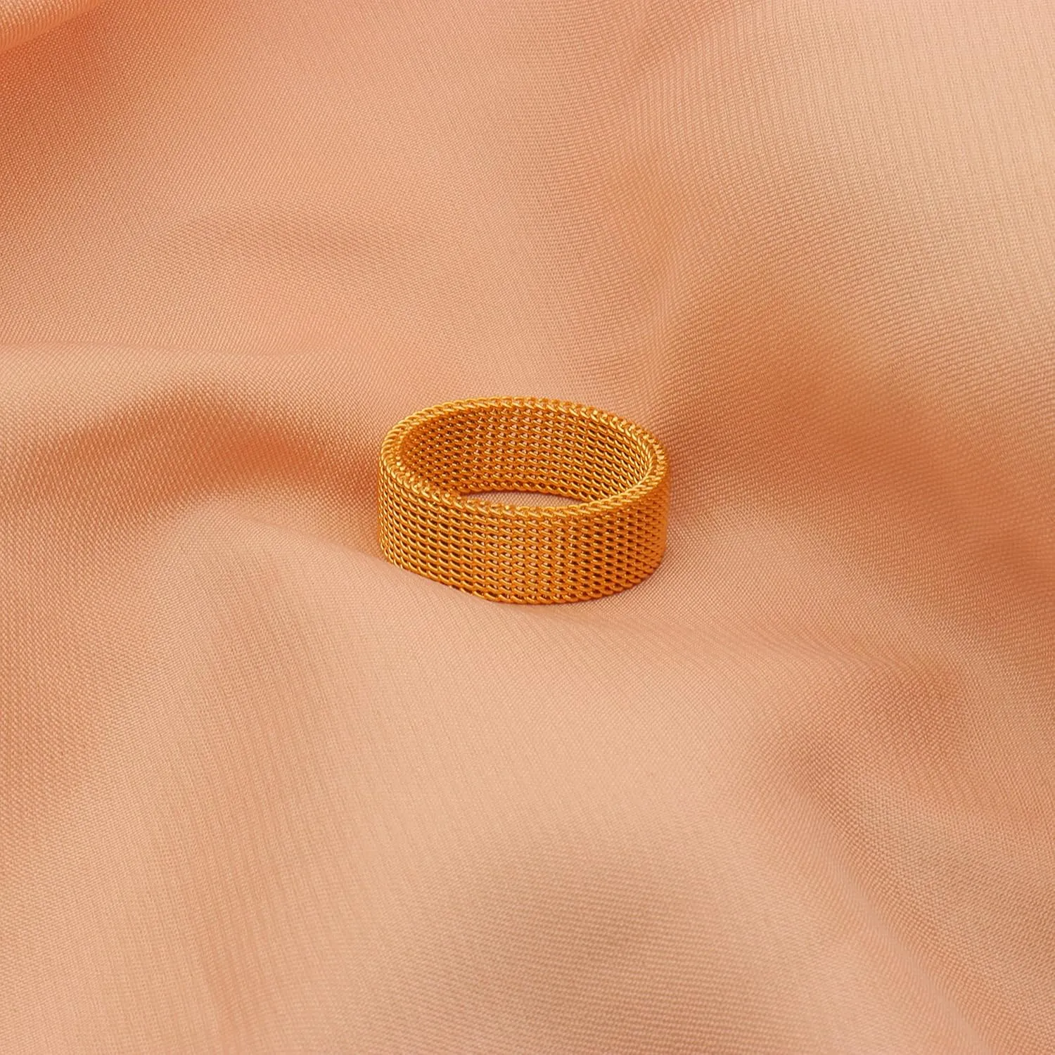 1Pc Stainless Steel 8mm Mesh Ring for Women Men.Fashion Wide Woven Mesh Ring Comfort Fit Wire Mesh Band Ring Punk Jewelry Gifts for Wife