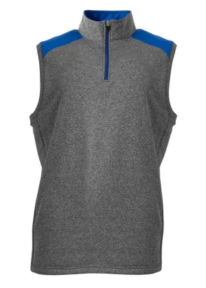 A4 N4095 Tourney 1/4 Zip Vest Sleeveless Fleece - Heather Royal