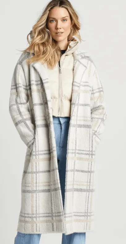Adroit Women's Sara Single Breasted Knit Coatigan
