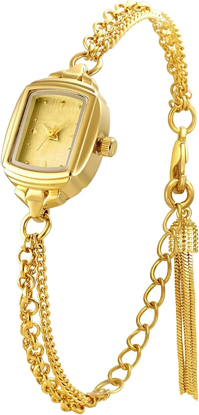 ADSBIAOYE Womens Dainty Rectangle Ultra Thin Waterproof Quartz Watch Ladies Dress Elegant Analog Bracelet Watch