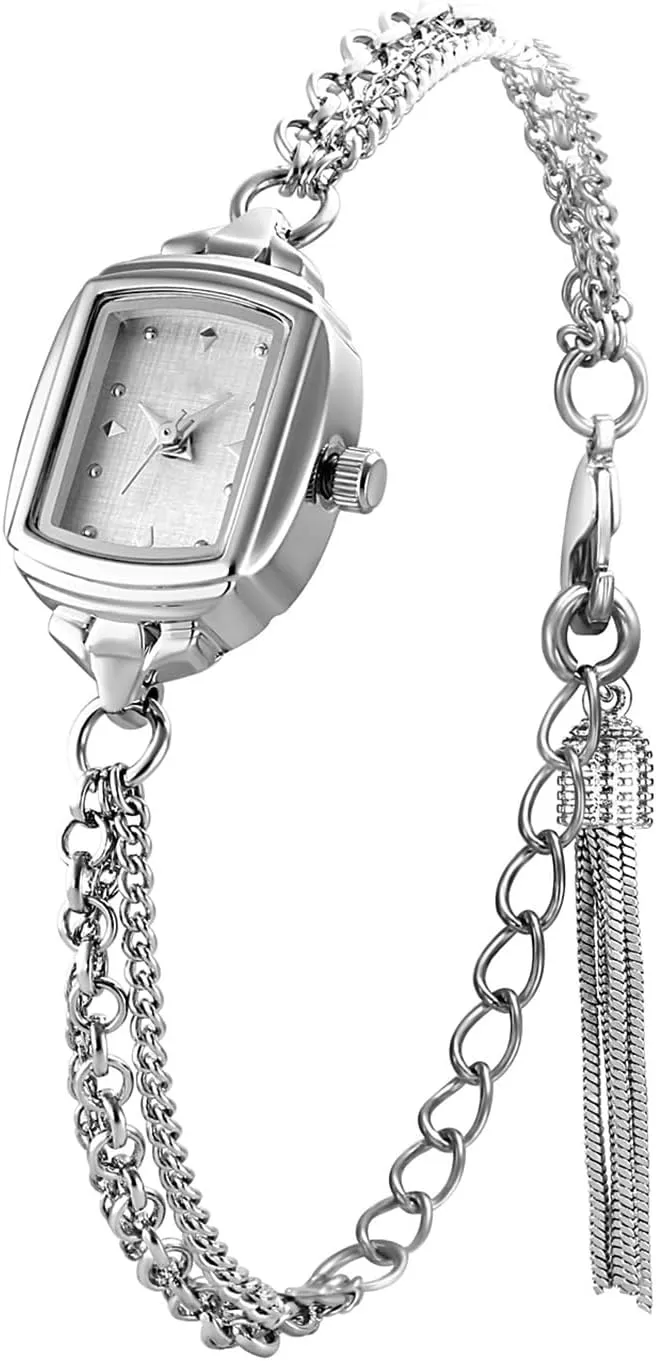 ADSBIAOYE Womens Dainty Rectangle Ultra Thin Waterproof Quartz Watch Ladies Dress Elegant Analog Bracelet Watch