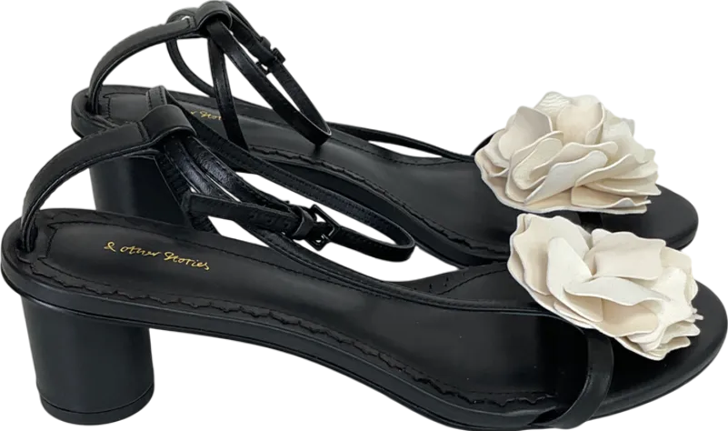 & Other Stories Black Heeled Leather Sandals UK 5 EU 38 