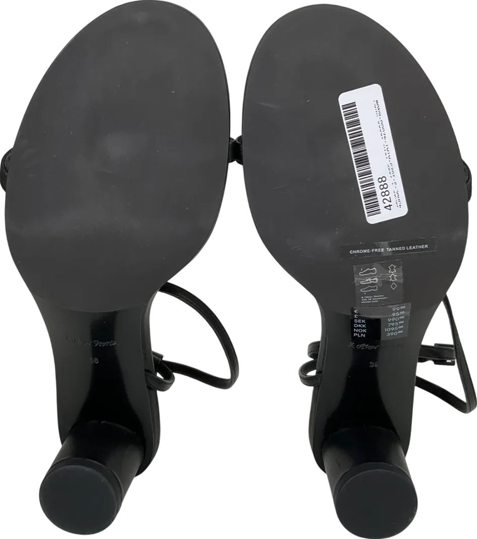 & Other Stories Black Heeled Leather Sandals UK 5 EU 38 