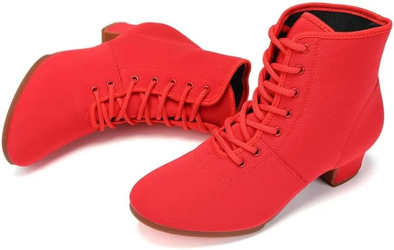 AOQUNFS Women Latin Dance Shoes Ballroom Lace-up Salsa Practice Dance Shoes,Model GB-NJB