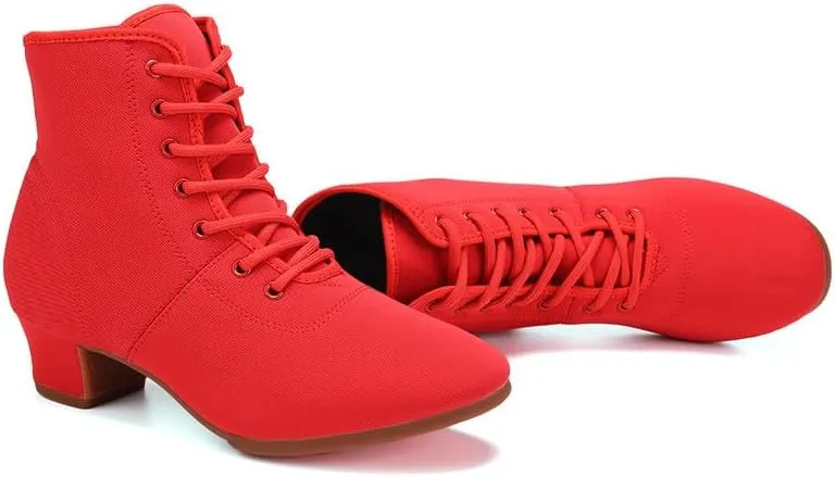 AOQUNFS Women Latin Dance Shoes Ballroom Lace-up Salsa Practice Dance Shoes,Model GB-NJB