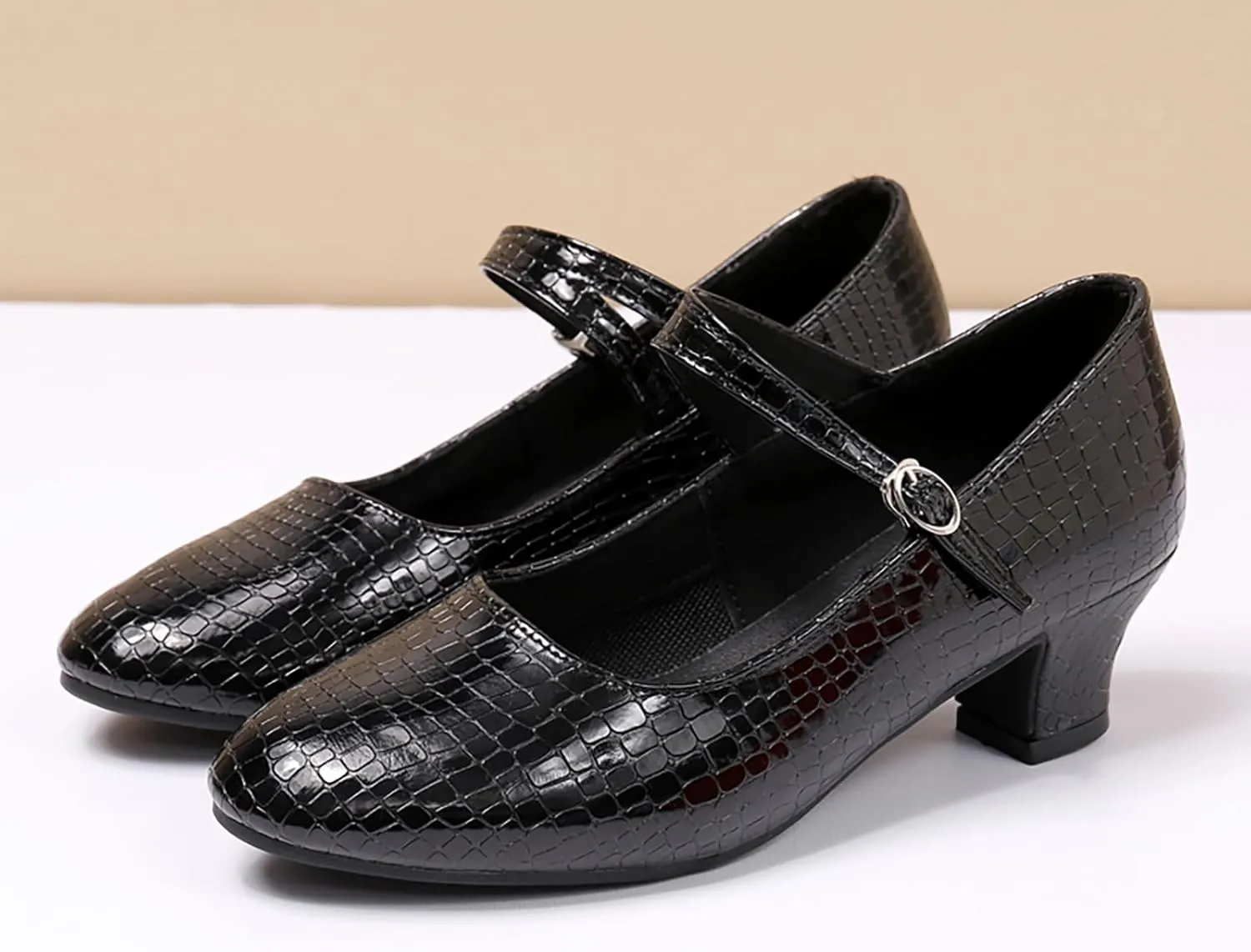 AOQUNFS Women'ss Ballroom Dance Shoes Women's Closed Toe Walts Salsa Latin Dance Shoes,CCZ-813