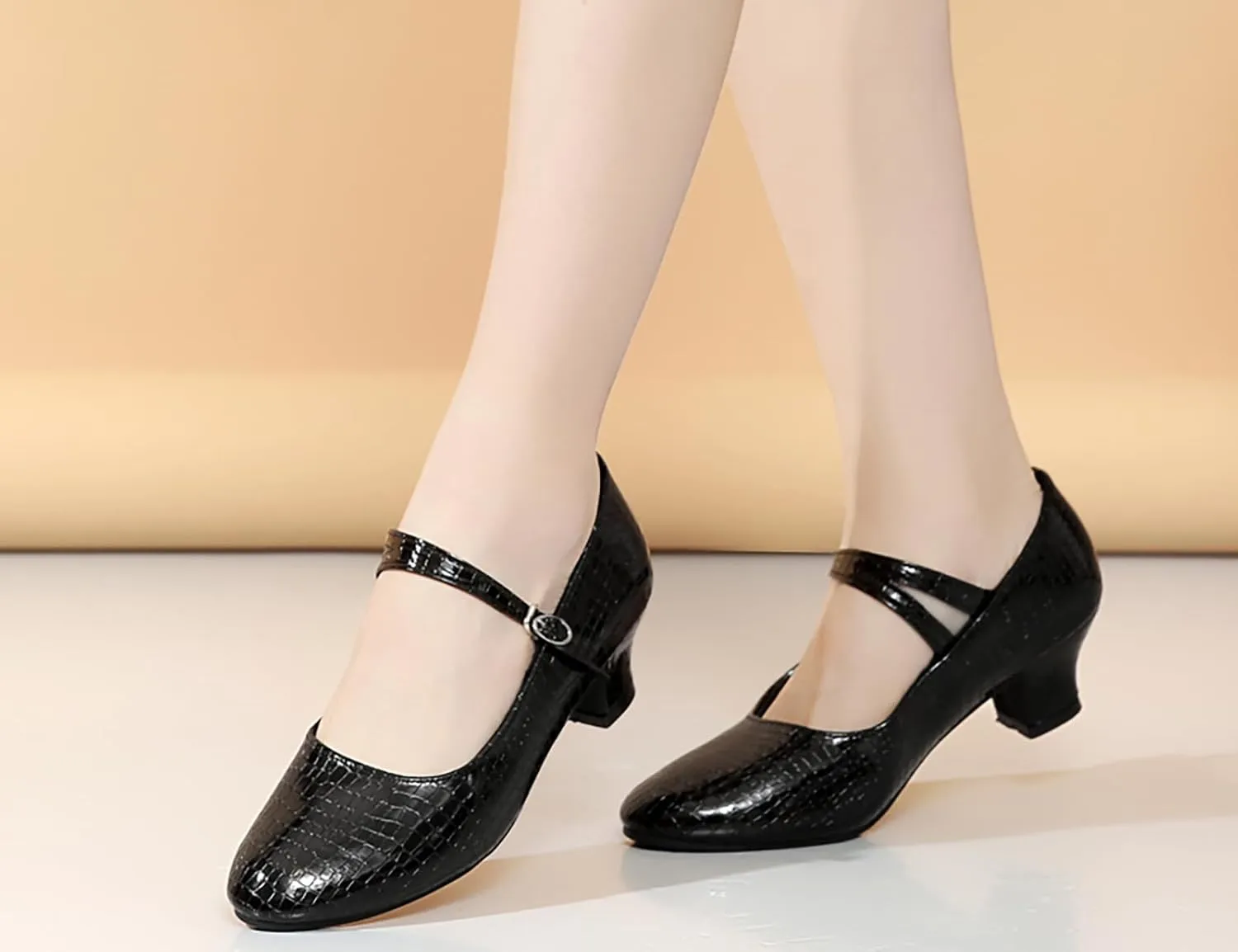 AOQUNFS Women'ss Ballroom Dance Shoes Women's Closed Toe Walts Salsa Latin Dance Shoes,CCZ-813