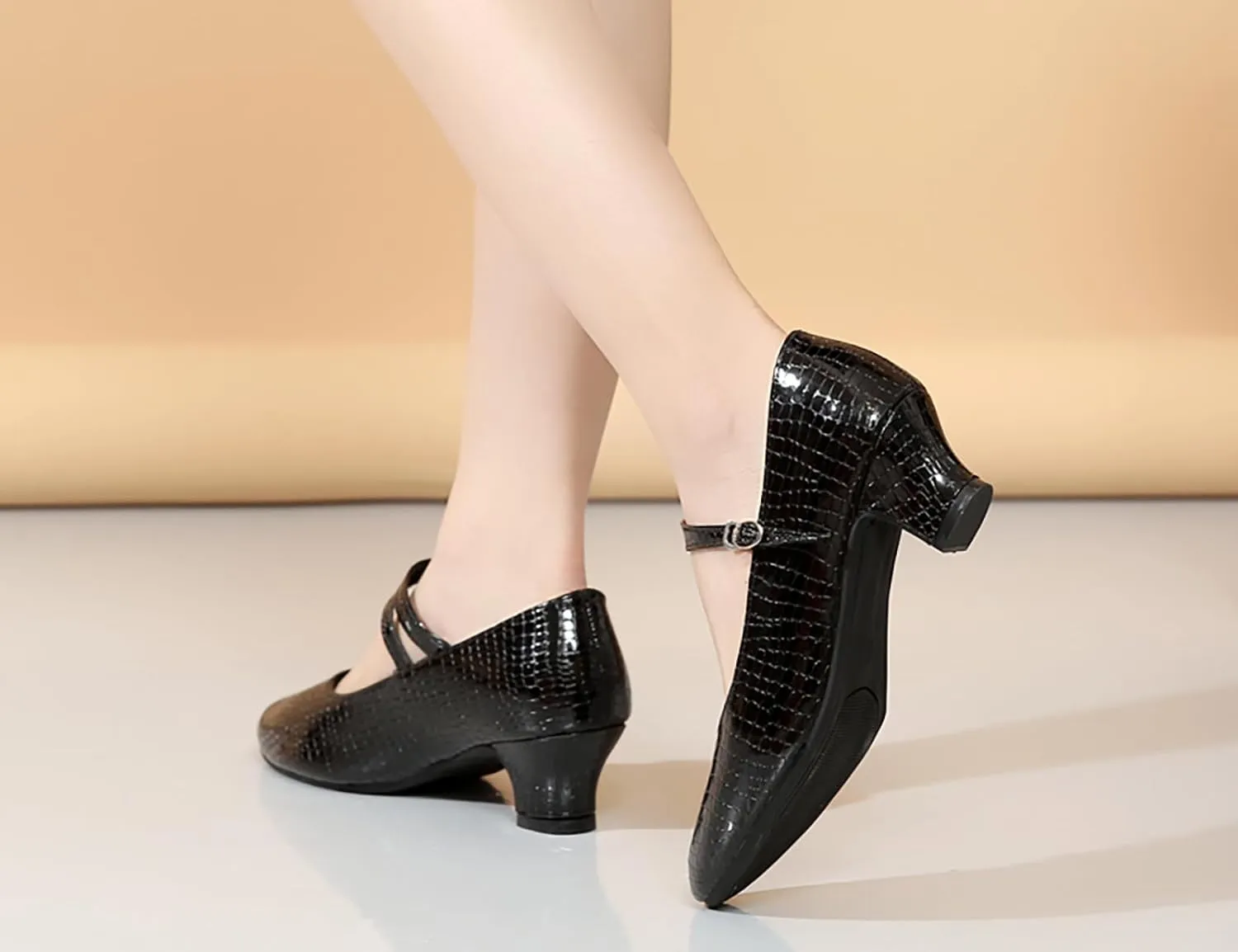 AOQUNFS Women'ss Ballroom Dance Shoes Women's Closed Toe Walts Salsa Latin Dance Shoes,CCZ-813