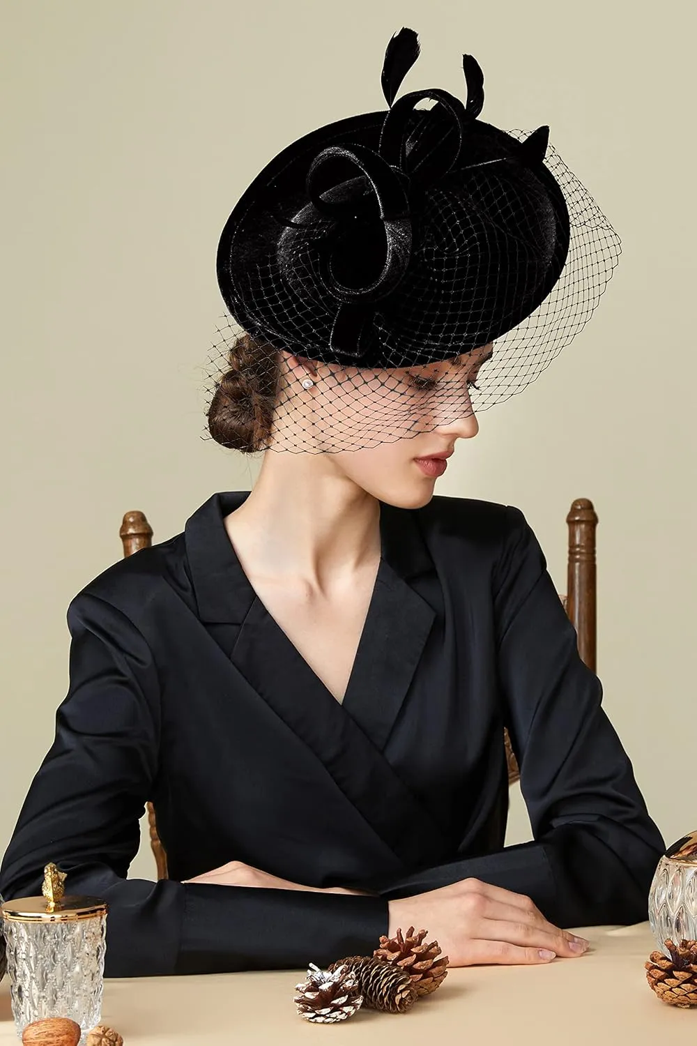 BABEYOND Tea Party Fascinator Kentucky Hat Fascinator Cocktail Pillbox Hat Derby Headband