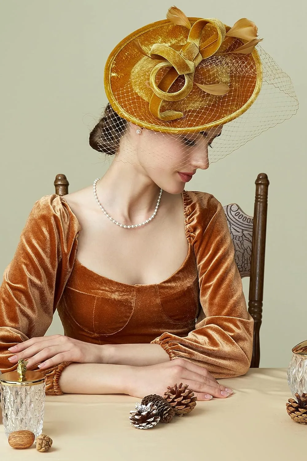 BABEYOND Tea Party Fascinator Kentucky Hat Fascinator Cocktail Pillbox Hat Derby Headband