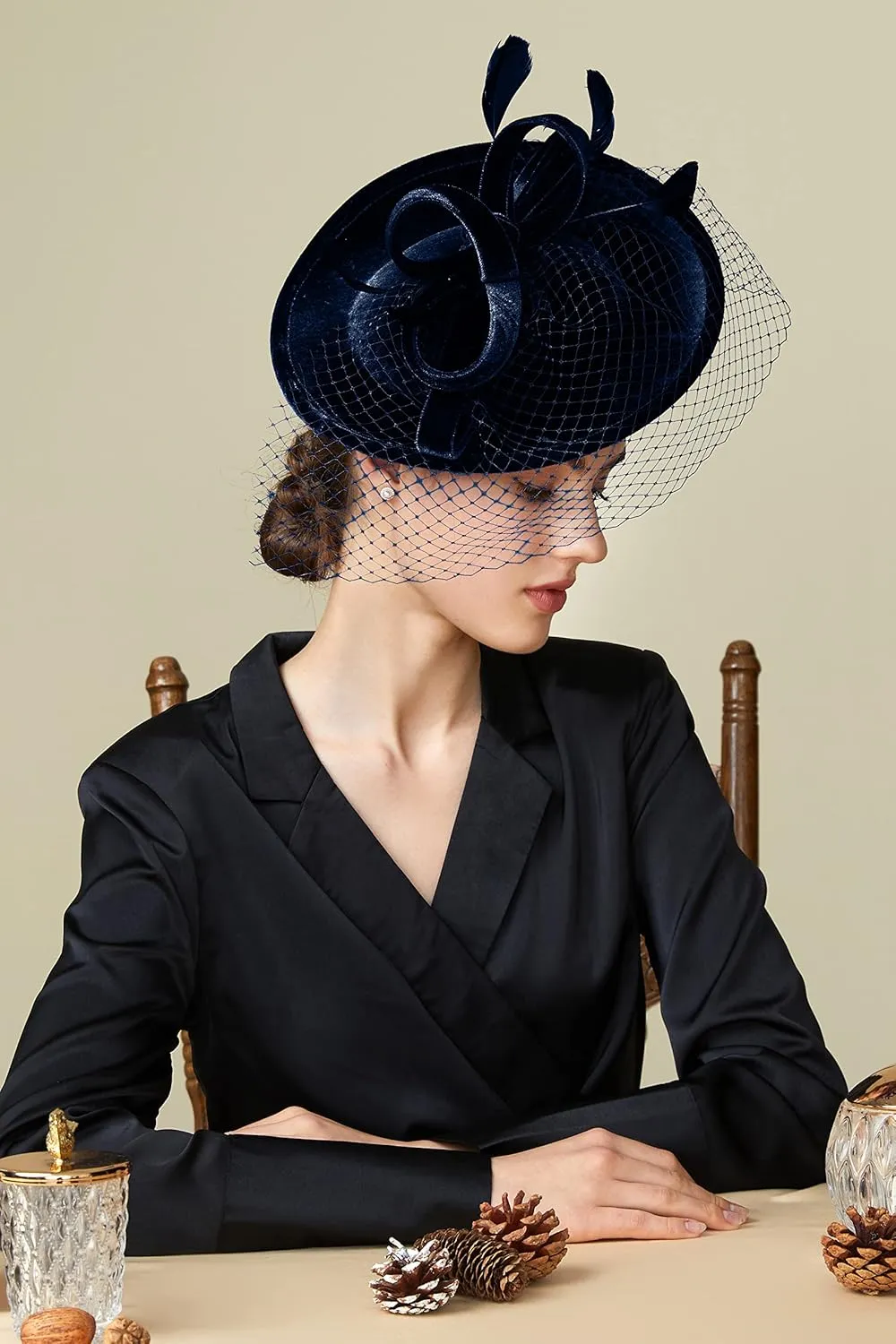 BABEYOND Tea Party Fascinator Kentucky Hat Fascinator Cocktail Pillbox Hat Derby Headband