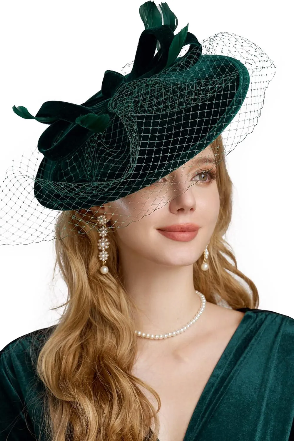 BABEYOND Tea Party Fascinator Kentucky Hat Fascinator Cocktail Pillbox Hat Derby Headband