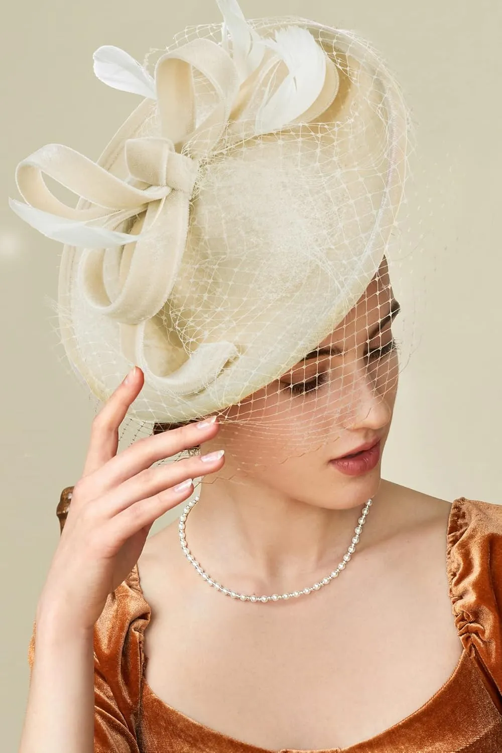 BABEYOND Tea Party Fascinator Kentucky Hat Fascinator Cocktail Pillbox Hat Derby Headband