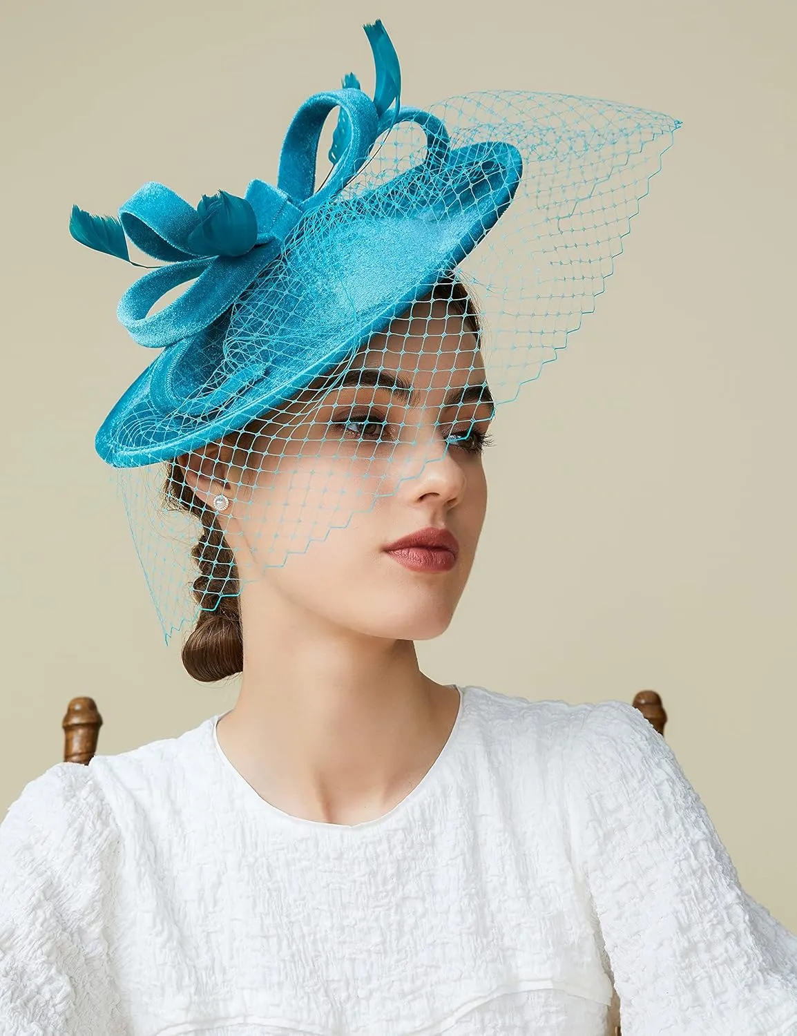 BABEYOND Tea Party Fascinator Kentucky Hat Fascinator Cocktail Pillbox Hat Derby Headband