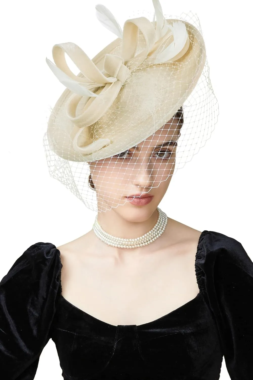 BABEYOND Tea Party Fascinator Kentucky Hat Fascinator Cocktail Pillbox Hat Derby Headband