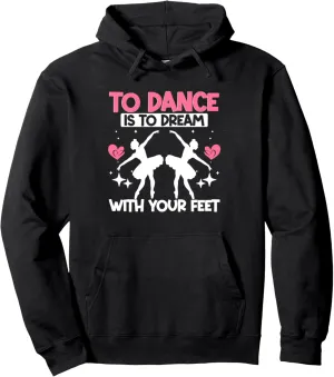 Ballet Ballerina Dancing Pointe Shoes Pirouette Women Kids Pullover Hoodie
