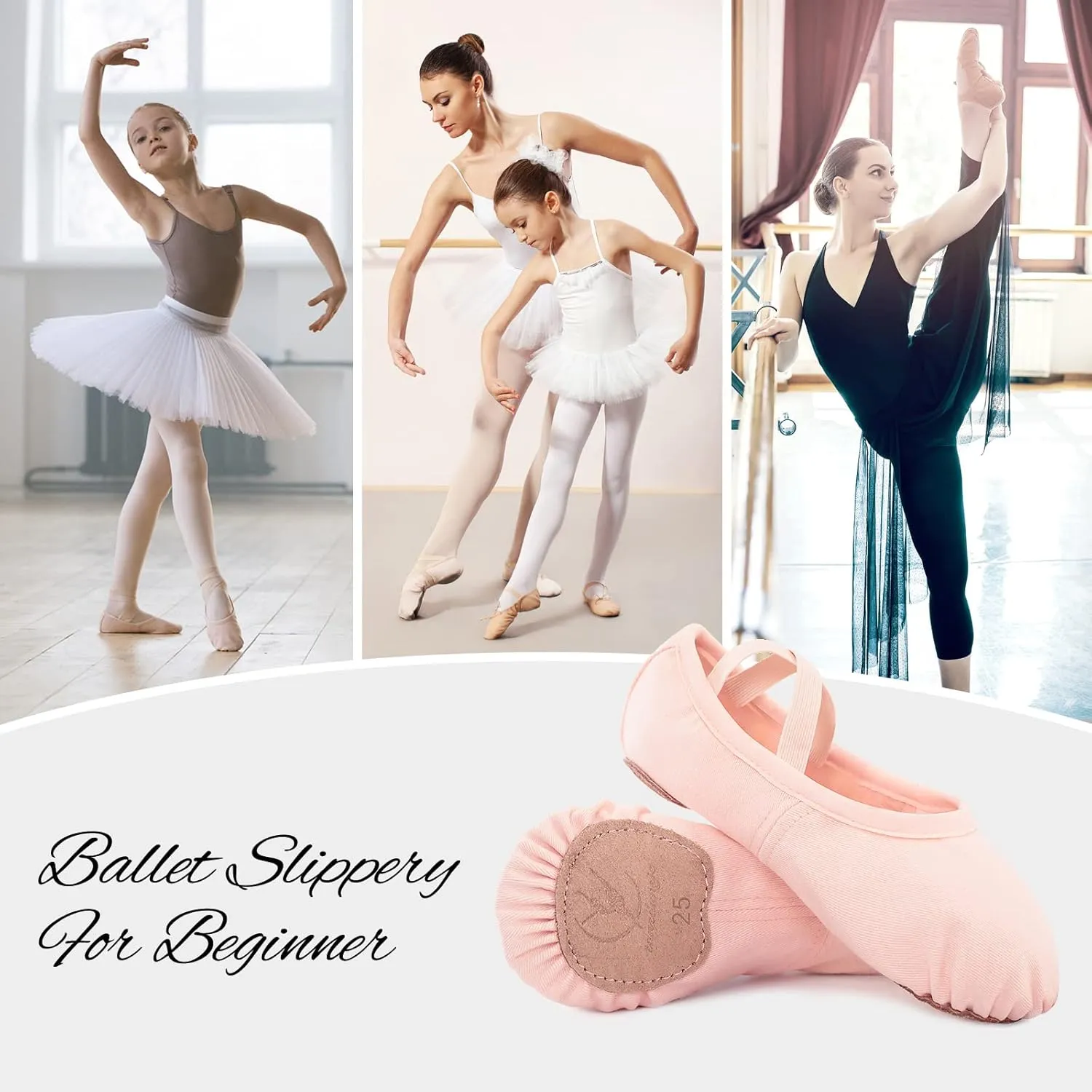 Ballet Shoes for Women Girls, Ballet Slipper Dance Shoes Stretch Canvas for Teen Adults