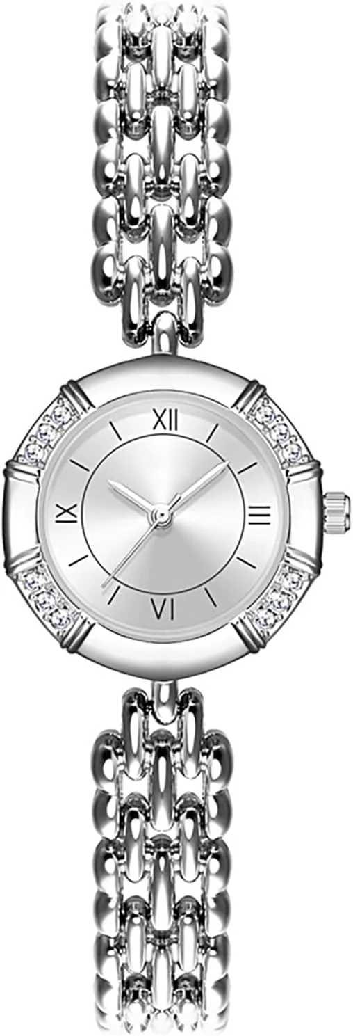BESTKANG Ladies Vintage Gold Roman Numeral Watch, Waterproof Quartz Dress Watch, Gold-Tone Stainless Steel Elegant Women's Wristwatch for Daily/Casual/Office