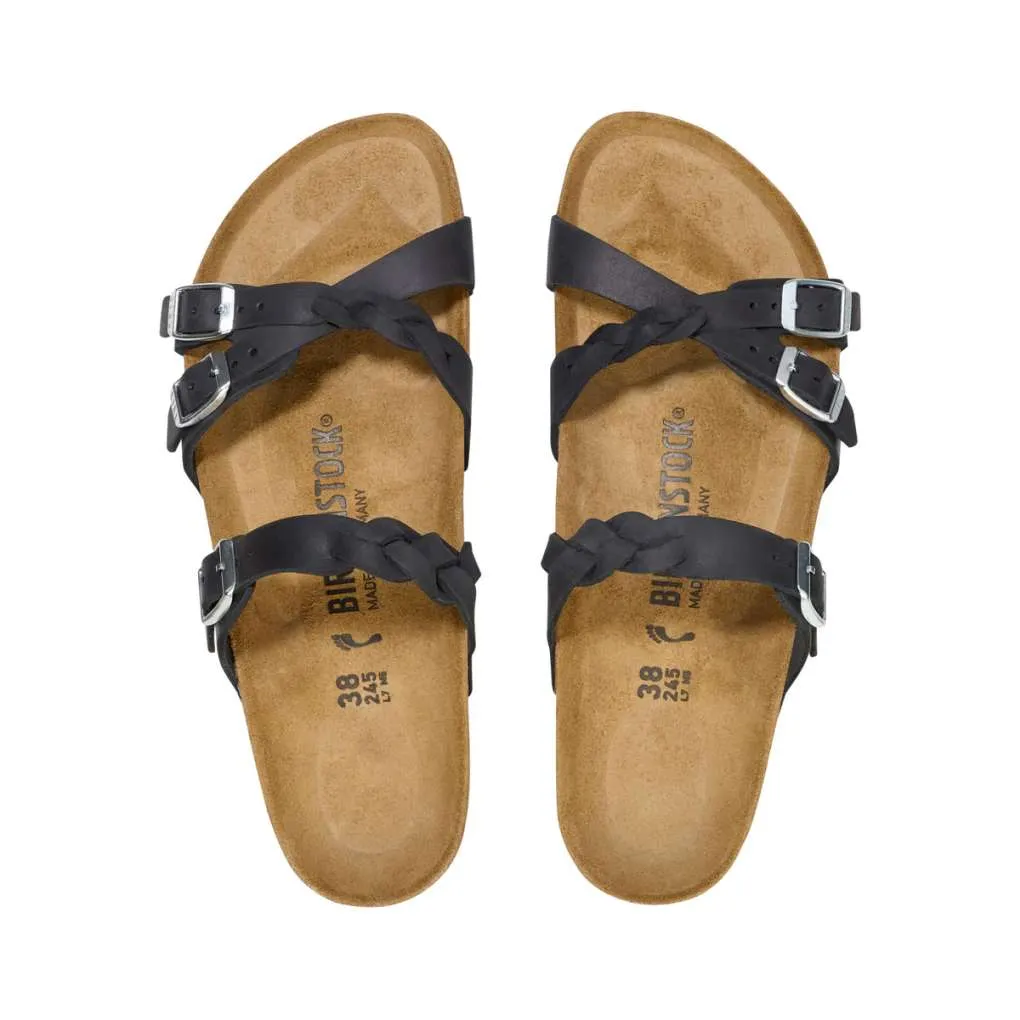 Birkenstock Franca Braided Black Oiled Leather Narrow