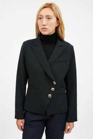 Black & Gold Double Breasted Blazer