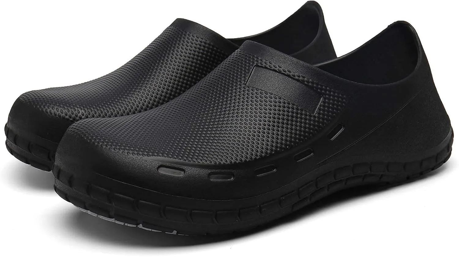 Black Garden Shoes for Women - Professional Oil Water Resistant Nursing Chef ShoesNon-Slip Safety Working Shoes for Kitchen Garden Hospital