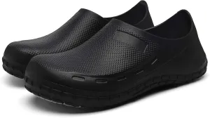Black Garden Shoes for Women - Professional Oil Water Resistant Nursing Chef ShoesNon-Slip Safety Working Shoes for Kitchen Garden Hospital