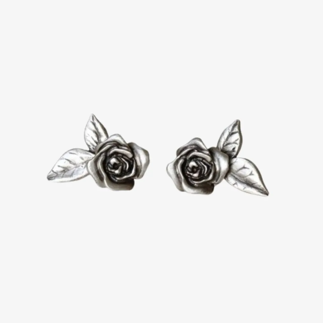 Blackened Rose Studs