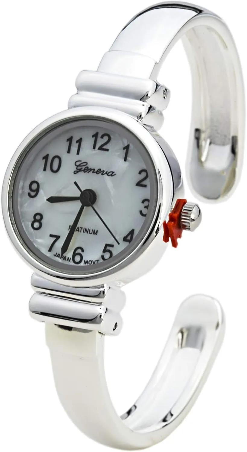 Blekon Collections Japanese Quartz Women's 22mm Case Small Metal Cuff Bangle Watch