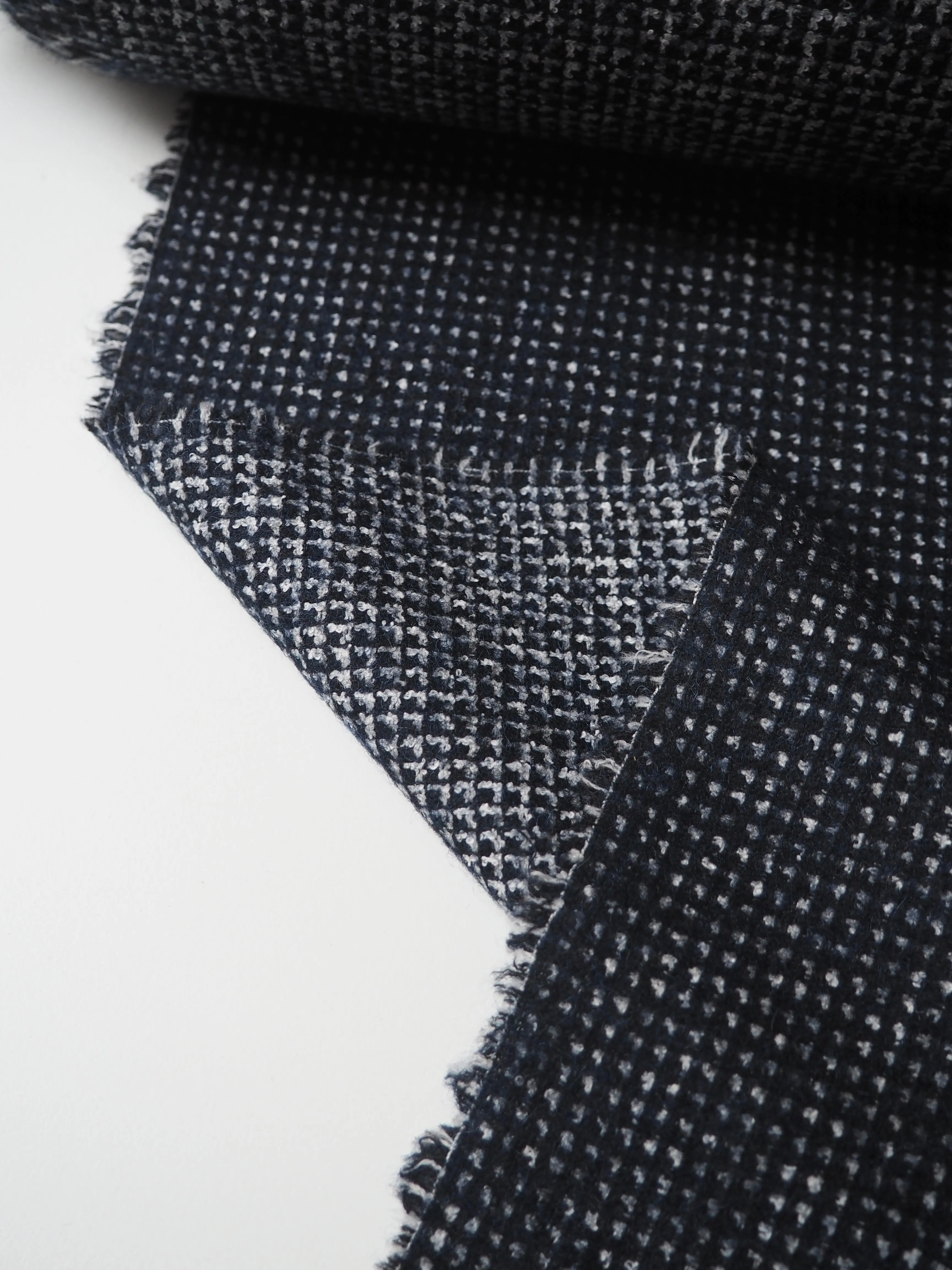 Blue Grid Alpaca/Cotton Wool
