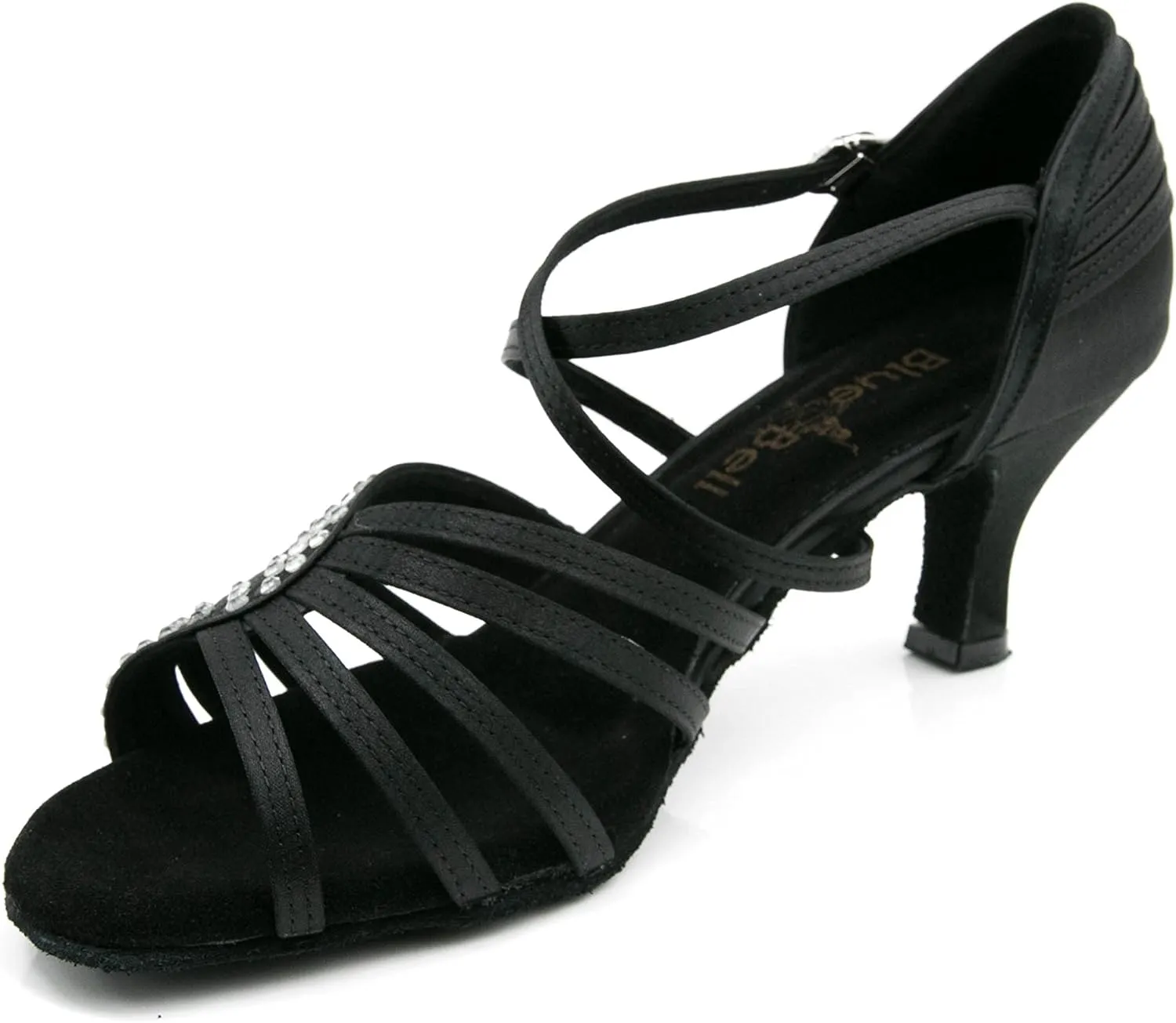 BlueBell Shoes Handmade Women's Ballroom Salsa Wedding Competition Dance Shoes Electra 2.5" Heel-Black