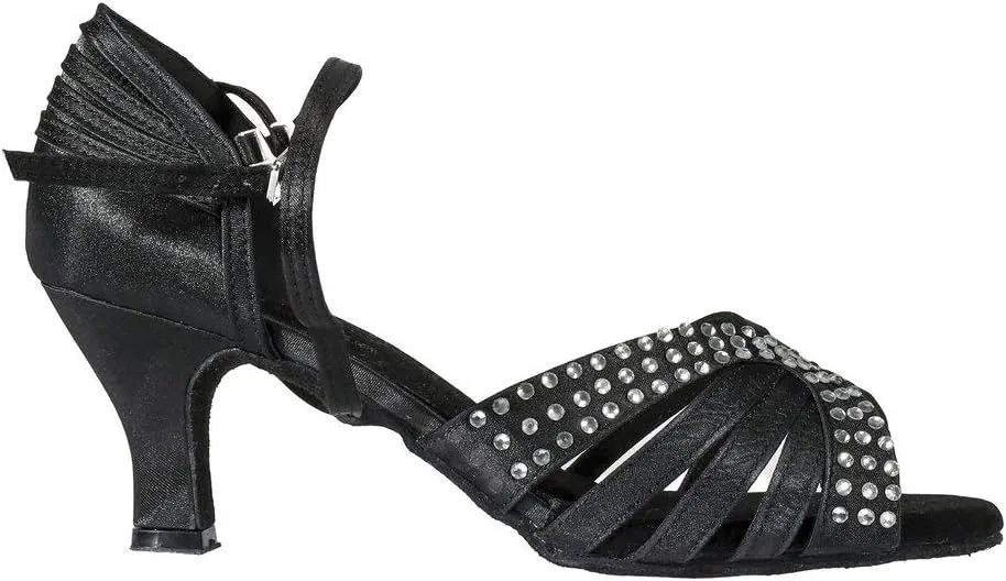 BlueBell Shoes Handmade Women's Ballroom Salsa Wedding Competition Dance Shoes Electra 2.5" Heel-Black