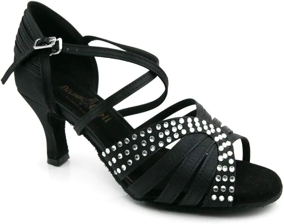 BlueBell Shoes Handmade Women's Ballroom Salsa Wedding Competition Dance Shoes Electra 2.5" Heel-Black