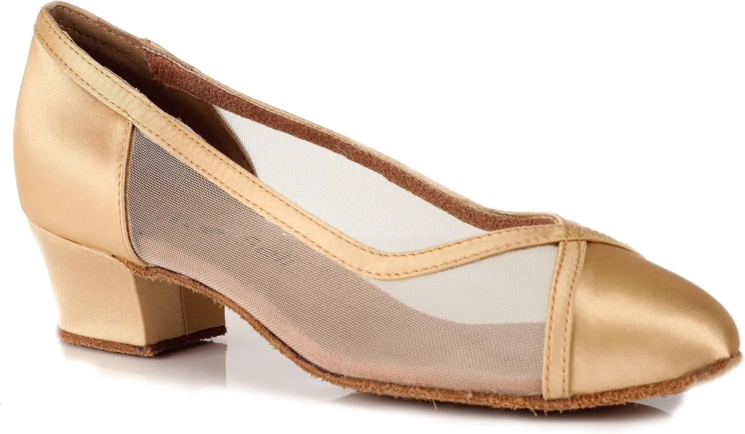 BlueBell Shoes Handmade Women's Ballroom Salsa Wedding Competition Dance Shoes Leslie 1.6" Heel - Tan