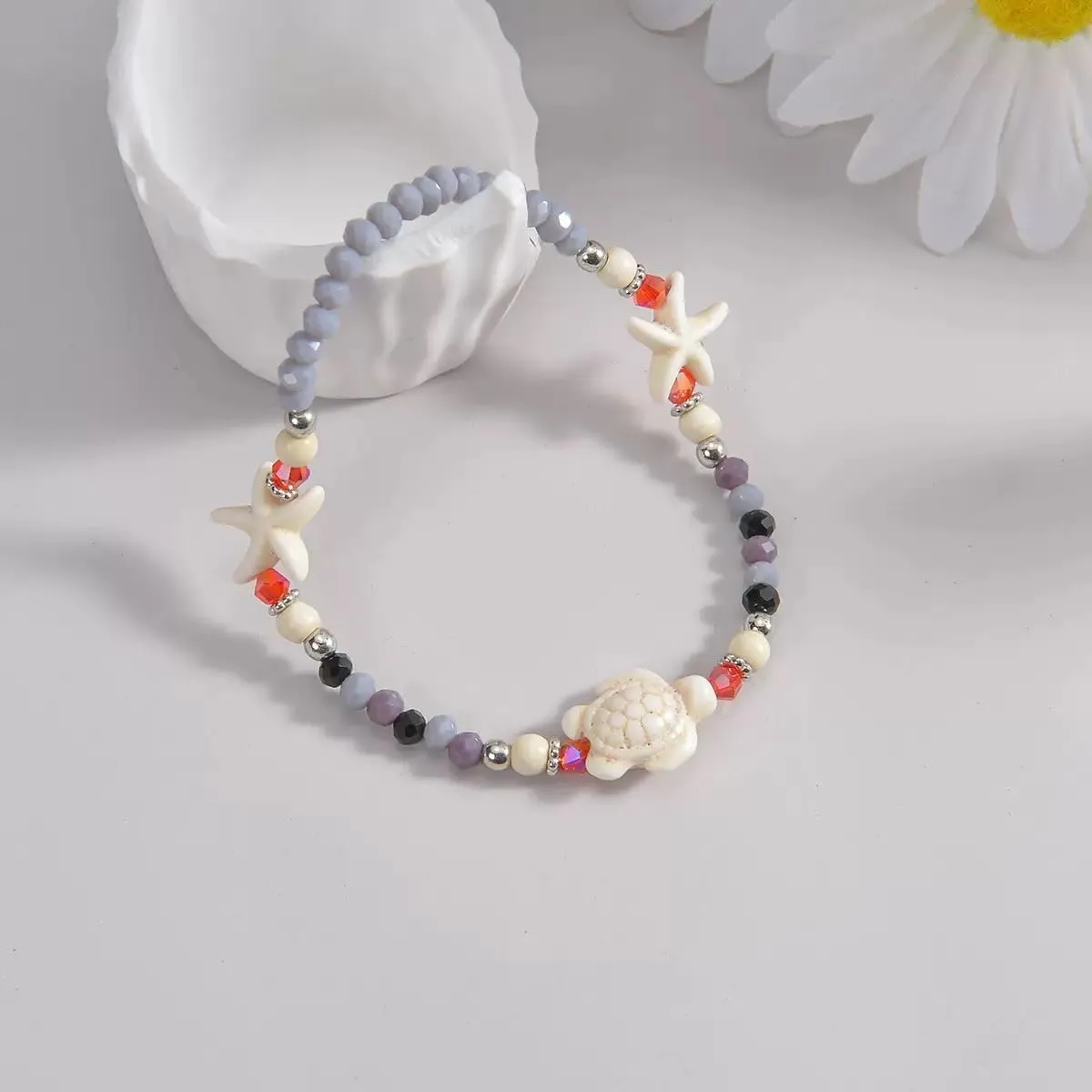 Boho Bead Anklets Barefoot Sandals Adjustable Link Anklet Multilayerd Ankle Bracelate Elastic Stretch Summer Beach Foot Chain Vacation Gift For Women Friendship
