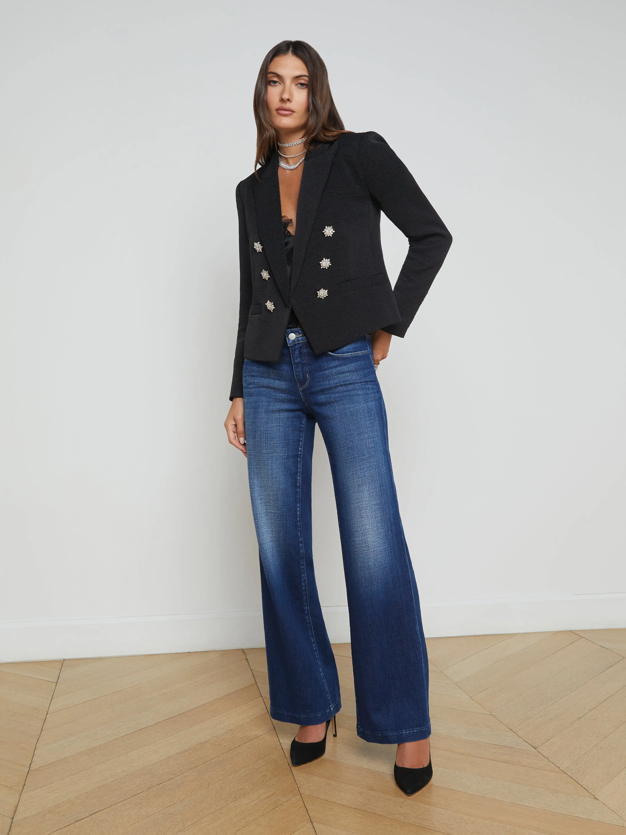 Brooke Open-Front Blazer