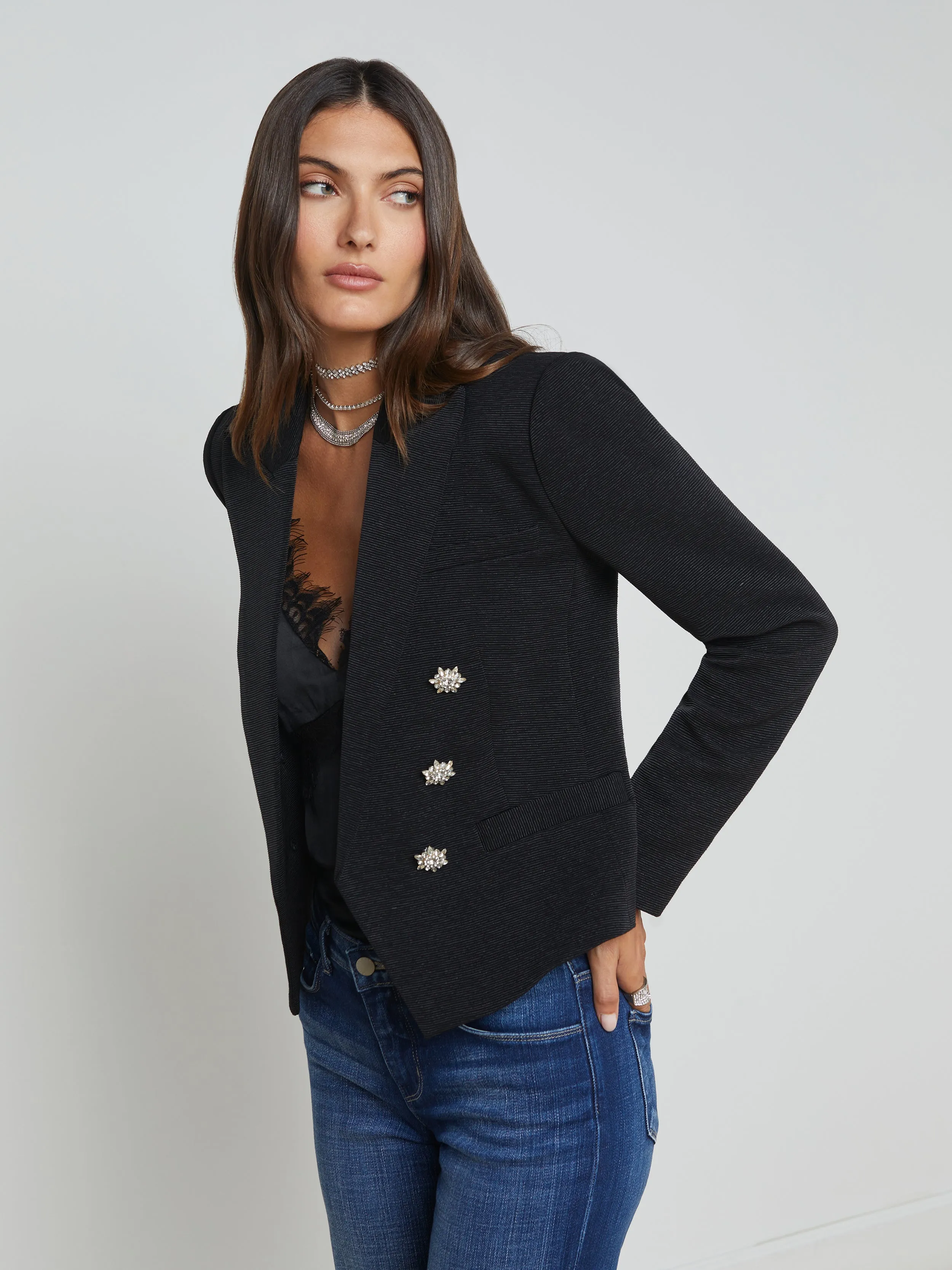 Brooke Open-Front Blazer