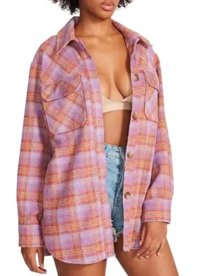 Brooklyn Plaid Shacket, Vintage Purple