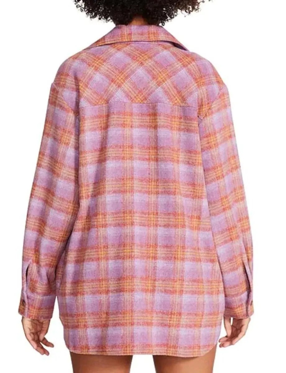 Brooklyn Plaid Shacket, Vintage Purple
