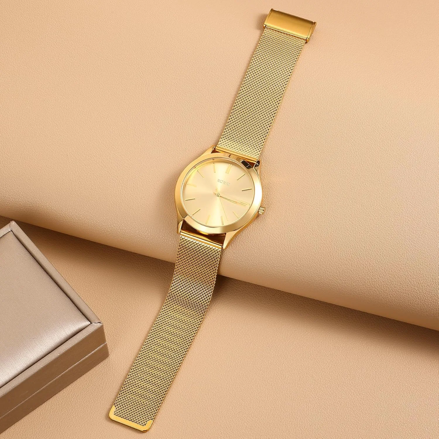 BUREI Men Watches Fashion Analog Stainless Steel Quartz Waterproof Watches,Gift for Men.