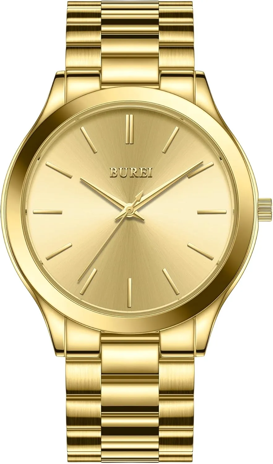 BUREI Men Watches Fashion Analog Stainless Steel Quartz Waterproof Watches,Gift for Men.