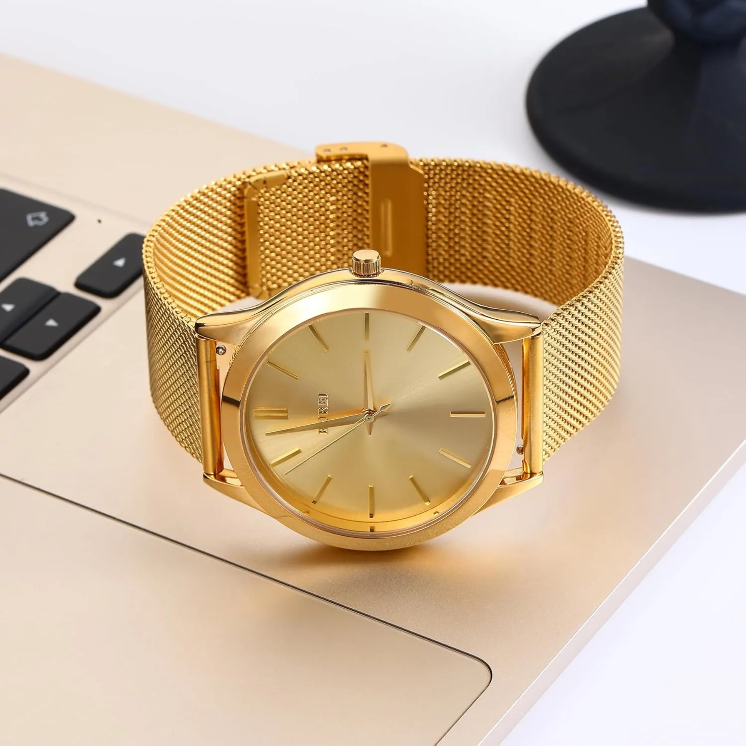 BUREI Men Watches Fashion Analog Stainless Steel Quartz Waterproof Watches,Gift for Men.